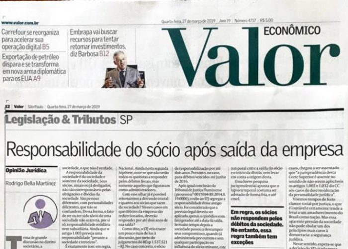 Responsabilidade do sócio após saída da empresa