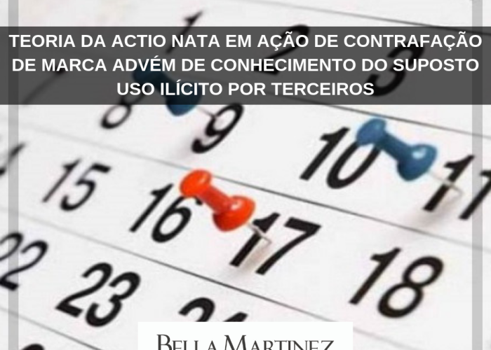 Teoria da actio nata em ação de contrafação de marca advém de conhecimento do suposto uso ilícito por terceiros